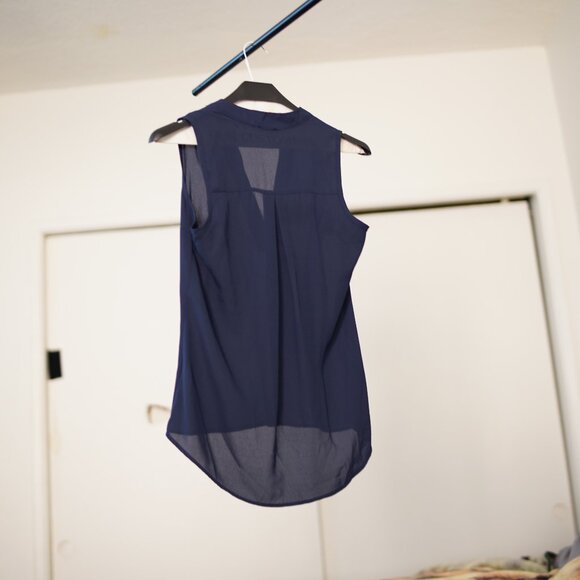 Midnight Blue Chiffon Top - Picture 2 of 2